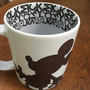 Authentic Mickey mug,Lg./Disney Parks Merch. Silhouette both sides choc brown.